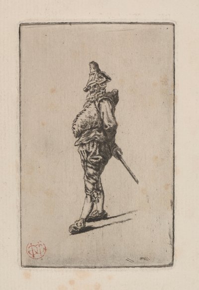 Punchinello, efter Meissonier, 1876. af Henri Charles Guérard
