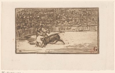 Tyrefægter i en arena af Henri Charles Guérard