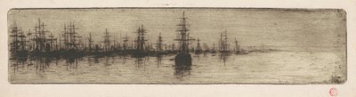 Tall Ships i en havn af Henri Charles Guérard