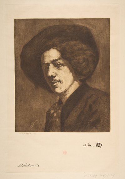 Whistlers Portrait of Himself, 1888. af Henri Charles Guérard