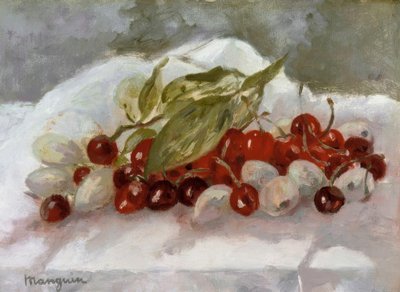 Stilleben: Kirsebær og ananas af Henri Charles Manguin