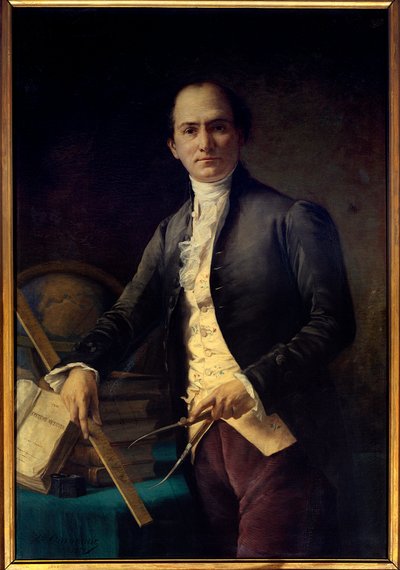 Portræt af astronomen Jean Baptiste (Jean-Baptiste) Joseph Delambre (1749-1822) - Maleri af Henri Coroenne (1822-1909) - Paris, Musee De l