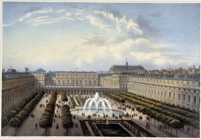 Jardin du Palais-Royal, omkring 1820 i ""Views of Paris"" af Courvoisier 1827 af Henri Courvoisier-Voisin