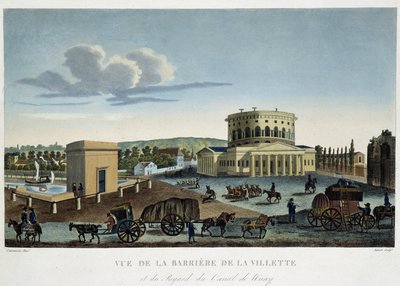 La barrier de la Villette, omkring 1820 - i "" Views of Paris "" af Courvoisier af Henri Courvoisier-Voisin