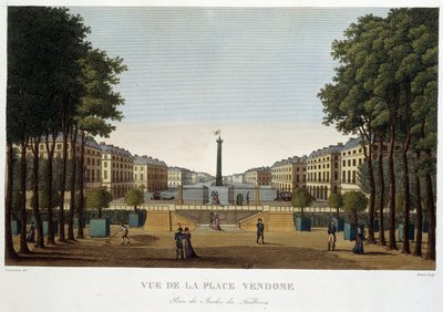 Place Vendôme, udsigt over en have - Paris ved Courvoisier af Henri Courvoisier-Voisin