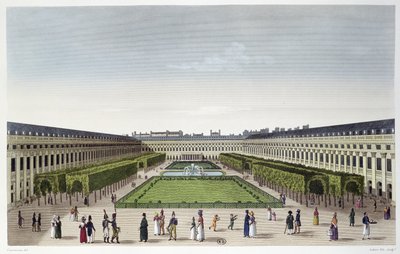 Udsigt over Palais Royals haver set fra Galeries de Bois, indgraveret af Aubert Fils, ca. 1815-20 af Henri Courvoisier-Voisin