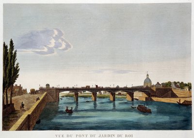 Udsigt over Kongens Havebro (Austerlitz-broen) - Paris af Courvoisier af Henri Courvoisier-Voisin