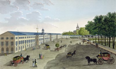Udsigt over det nye galleri på det naturhistoriske museum ved Jardin des Plantes i Paris, indgraveret af Claude Fortier (1775-1835) (farvegravering) af Henri Courvoisier-Voisin