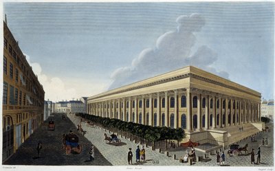 Udsigt over den nye børs og Tribunal de Commerce - i "" Vues de Paris"" af Courvoisier af Henri Courvoisier-Voisin