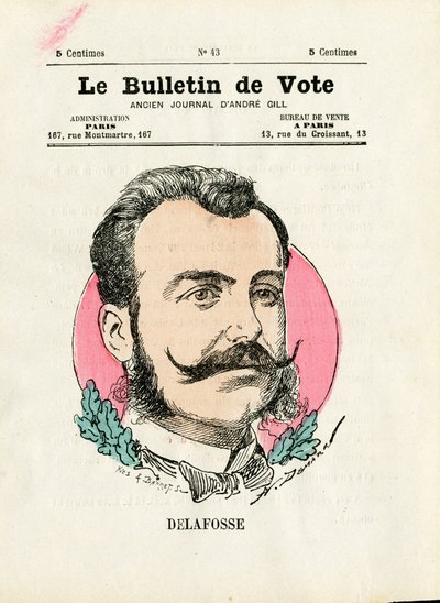 Valgseddel 2. serie, Satirique en Colours: Delafosse - Illustration af Henri Demare (1846-1888) af Henri Demare