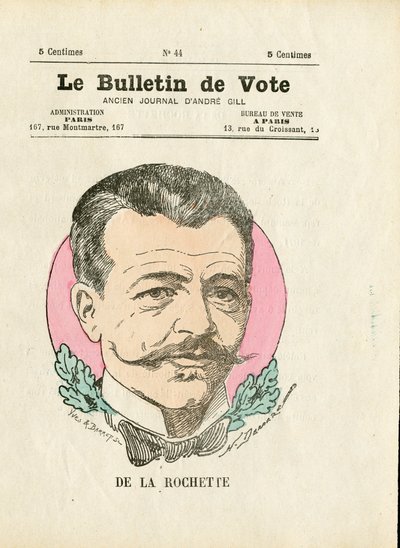 Afstemning 2. serie, satirisk i farver: De la Rochette - Illustration af Henri Demare (1846-1888) af Henri Demare