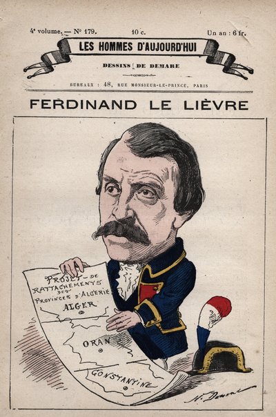 Tegneserie af Ferdinand Le Lievre (Lelievre) (1799-1886) Engelsk senator i Algeriet fra 