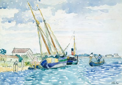 Marine Scene Boats nær Venedig, 1903. af Henri Edmond Cross