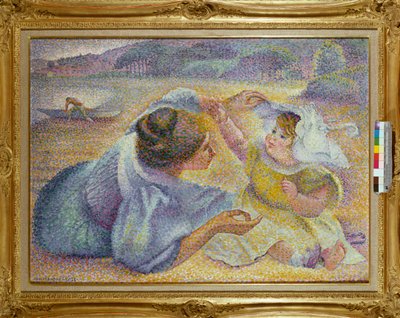 Mor leger med sit barn, ca. 1897 af Henri Edmond Cross