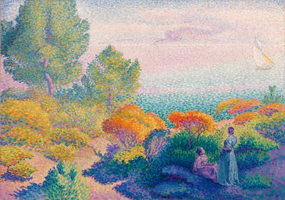 To kvinder ved kysten, Middelhavet af Henri Edmond Cross