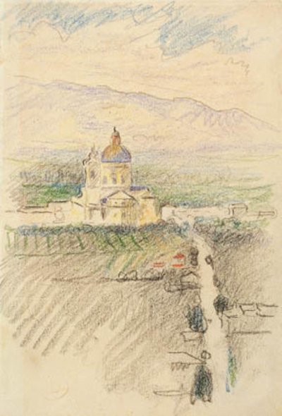 Udsigt over Santa Maria degli Angeli nær Assisi af Henri Edmond Cross