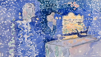 Venedig: Night of the Festival of the Redeemer, 1903 (wc over blyant på hvidt vævet papir) af Henri Edmond Cross