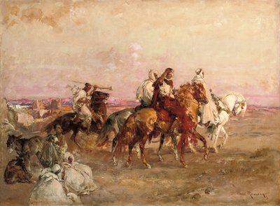 En nat i det sydlige Oran; En aften i South Oranais af Henri Emilien Rousseau
