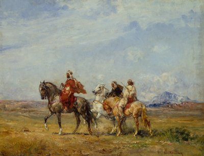 Et arabisk jagtparti (olie på lærred) af Henri Emilien Rousseau