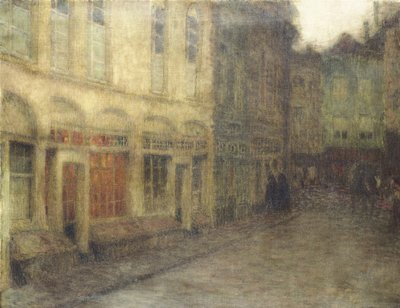 Square in Ypres, Dusk, ca. 1898 (olie på lærred) af Henri Eugene Augustin Le Sidaner