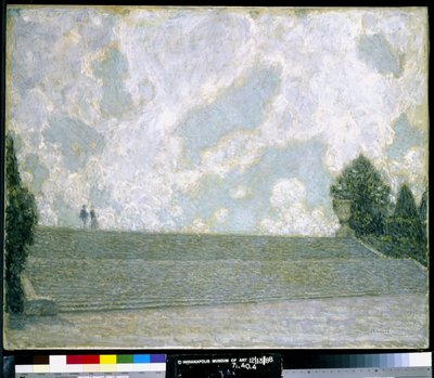 Trin i paladset ved Versailles (trinnene til Palais Versailles) (olie på lærred) af Henri Eugene Augustin Le Sidaner