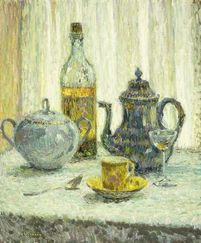 Stilleben; Natur Morte af Henri Eugene Augustin Le Sidaner
