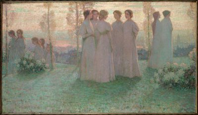 Søndag (maleri på lærred) af Henri Eugene Augustin Le Sidaner