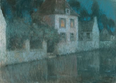 Kanalen til Nemours; Le Canal a Nemours af Henri Eugene Augustin Le Sidaner