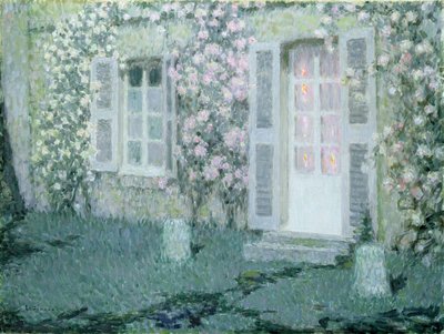 Huset med roser, 1936 af Henri Eugene Augustin Le Sidaner