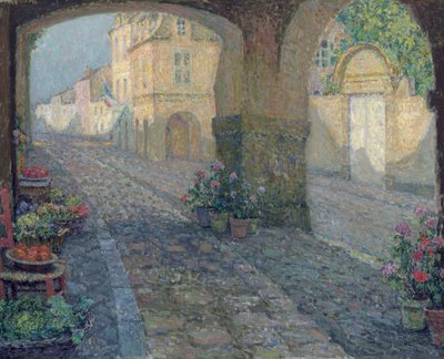 Den gamle butiksdør af Henri Eugene Augustin Le Sidaner