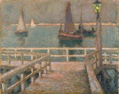 The Pier (olie) af Henri Eugene Augustin Le Sidaner