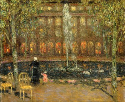 Dammen ved Palais Royal; Bassinet ved Det Kongelige Slot af Henri Eugene Augustin Le Sidaner