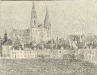 Udsigt over Chartres af Henri Eugene Le Sidaner