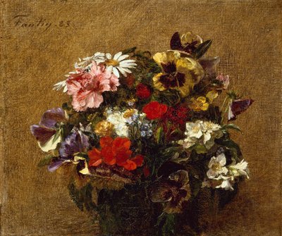 Buket blomster af Ignace Henri Jean Fantin Latour