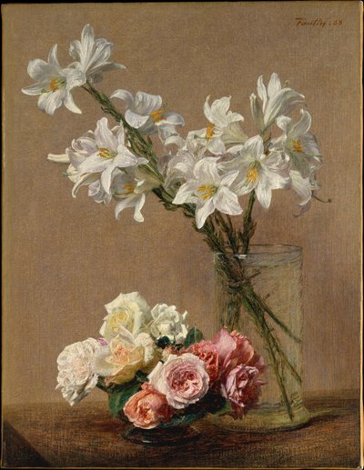 Roser og liljer af Henri Fantin-Latour