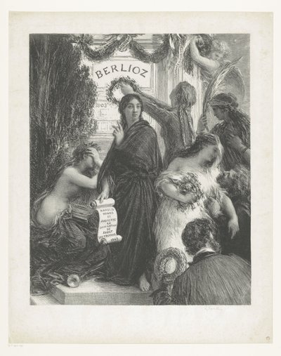 Plakat musik Hector Berlioz jubilæum. H.J. Står mellem 1. og 2. stat, ikke med Hédiard af Ignace Henri Jean Fantin Latour