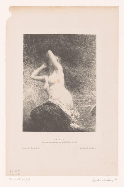 Ariadne efterladt på øen Naxos Ariane (titel på objekt) af Ignace Henri Jean Fantin Latour
