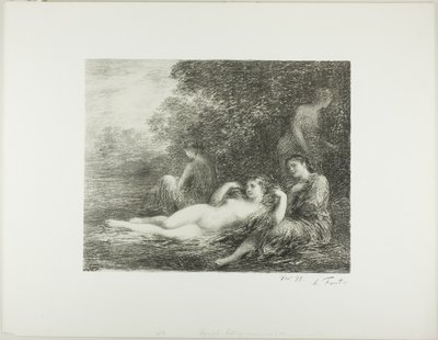 Badende Kvinder, fjerde store tallerken af Ignace Henri Jean Fantin-Latour