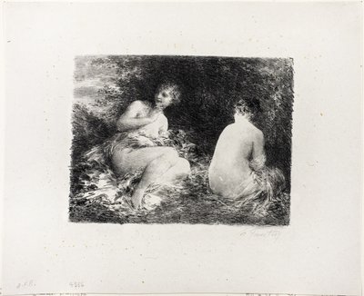 Badende Kvinder, anden medium tallerken af Ignace Henri Jean Fantin Latour