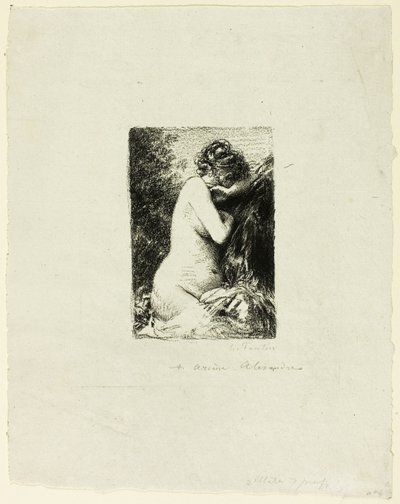 Crying Woman: Studie af en siddende kvinde i den rigtige profil af Ignace Henri Jean Fantin Latour