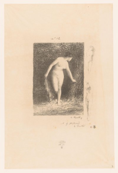 Diana ontklæder sig om at bade Diana Gedichten van André Chénier (serietitel) Illustrationer til André Chéniers digte (serietitel) af Ignace Henri Jean Fantin Latour