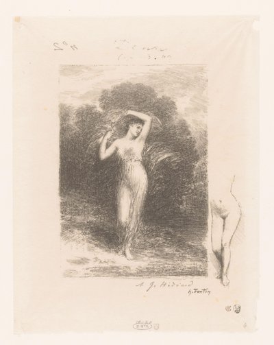 Jonge kvinde med sjaal Den unge patient Gedichten van André Chénier (serietitel) Illustrationer til André Chéniers digte (serietitel) af Ignace Henri Jean Fantin Latour