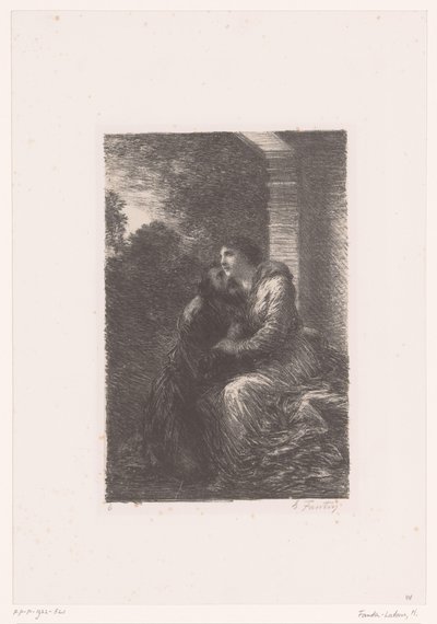 Lohengrin og Elsa krammer i bryllupssuiten Lohengrin. Akt III. Scene d