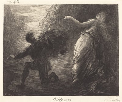 Manfred og Astarte (1. plade) af Ignace Henri Jean Fantin Latour