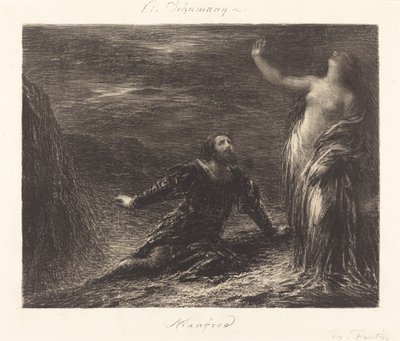 Manfred og Astarte (2. plade) af Ignace Henri Jean Fantin Latour