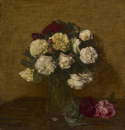 Roser i en vase, 1878 af Ignace Henri Jean Fantin Latour