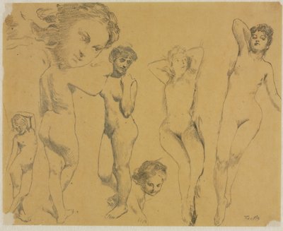Studier af kvindelige nøgenbilleder af Ignace Henri Jean Fantin Latour