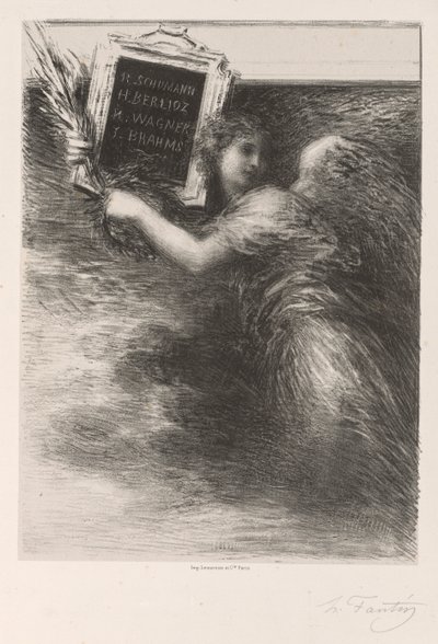 Musikkens geni af Ignace Henri Jean Fantin-Latour