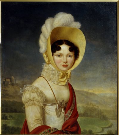 Storhertuginde Catherine Pavlovna af Rusland (1788-1819). Maleri af Henri Francois Riesener (1767-1828), olie på lærred. fransk kunst af Henri Francois Riesener