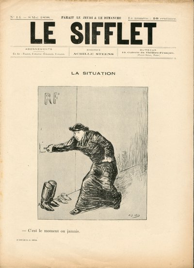 The Whistle, nummer 14, Satirical in B & W af Henri Gabriel Ibels